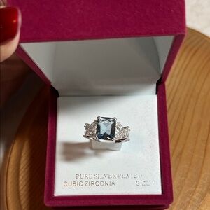 Allure Sparkle Pure Silver Plated Elegant Cubic Zirconia Ring